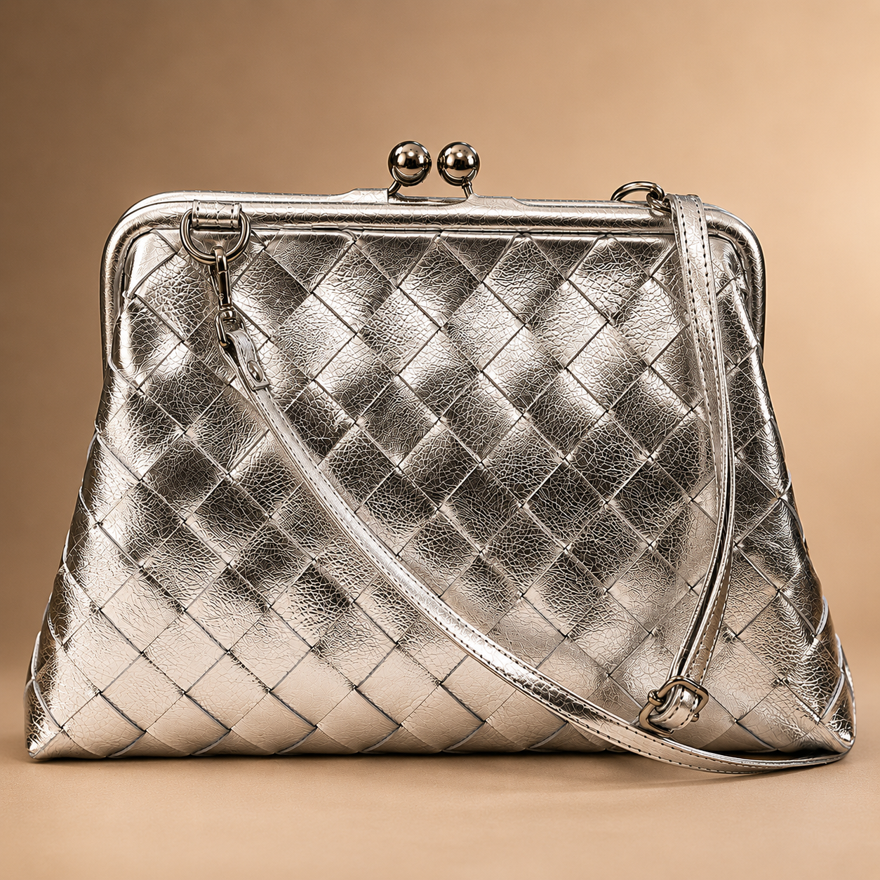 Luna Silver Weave Bag